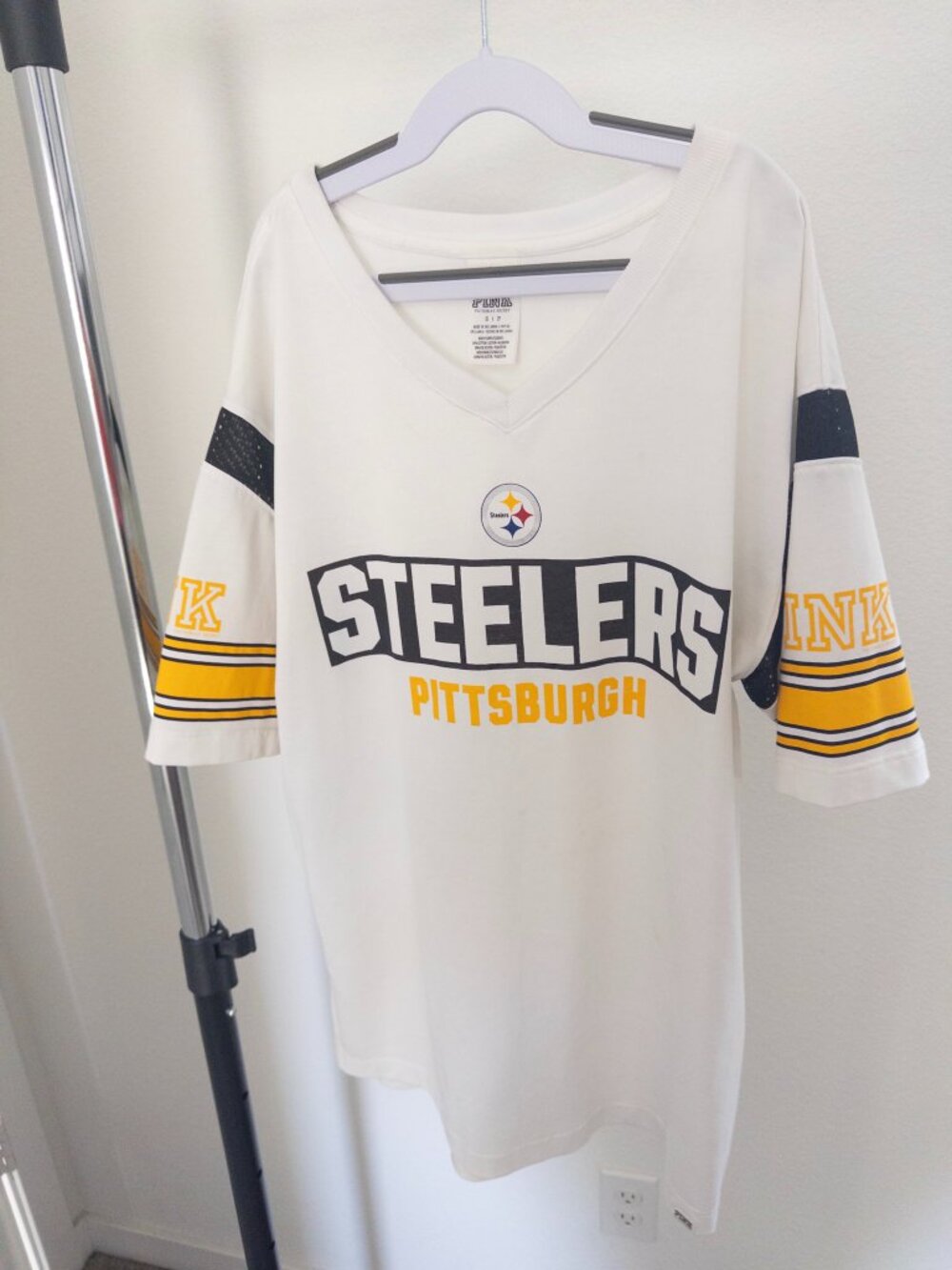 Victoria Secret Pink Steelers V neck jesrey Shirt